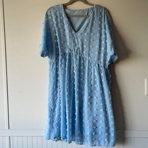 Blue Swiss dot dress
